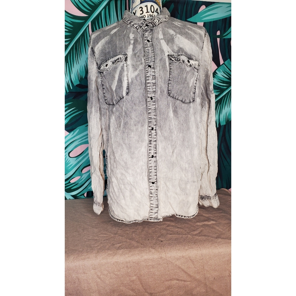 &Denim jean button down  shirt gray